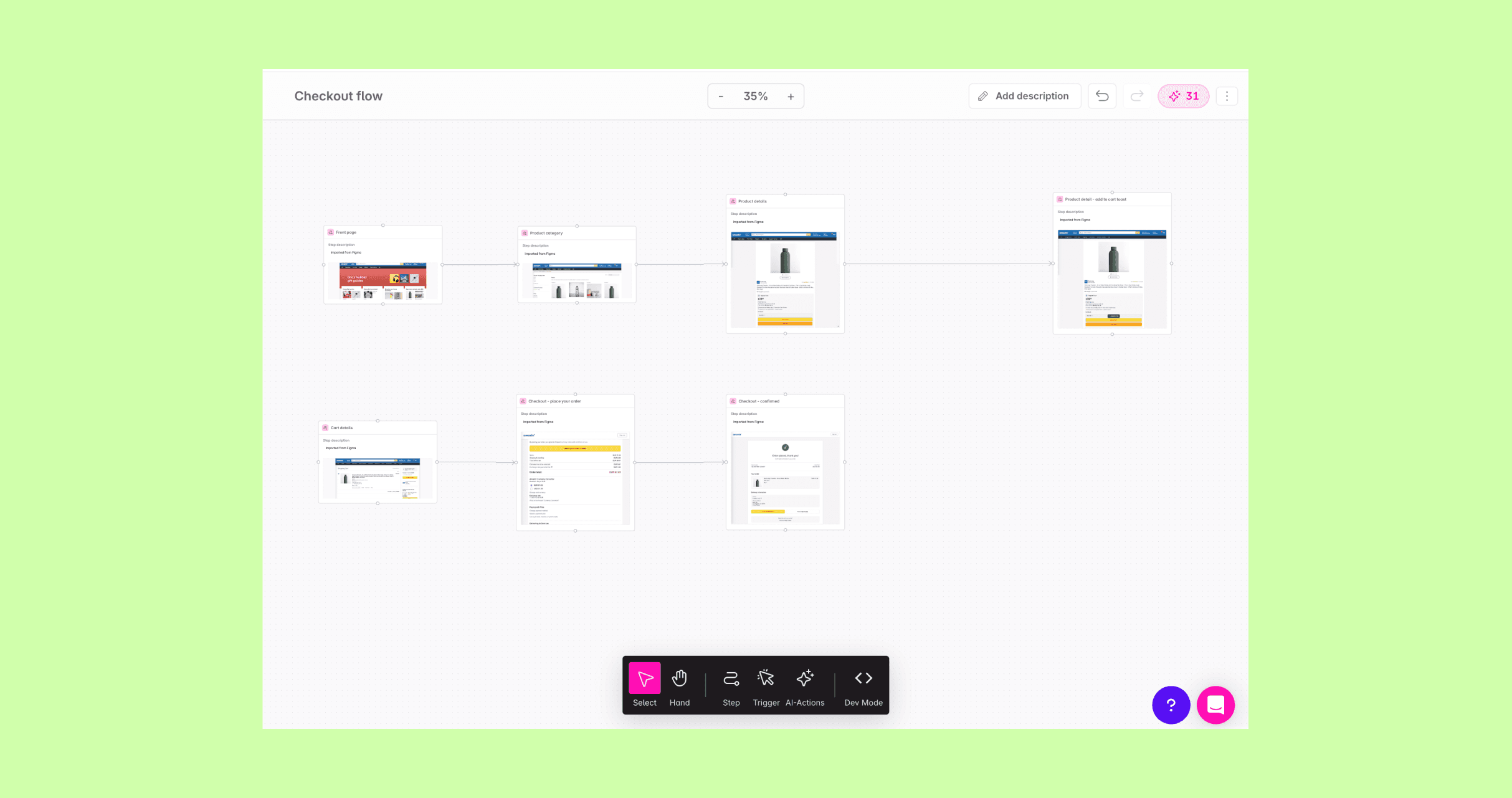 Journey canvas with newly imported steps